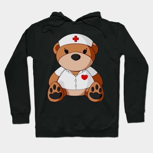 Nurse Teddy Bear Hoodie by Alisha Ober Designs